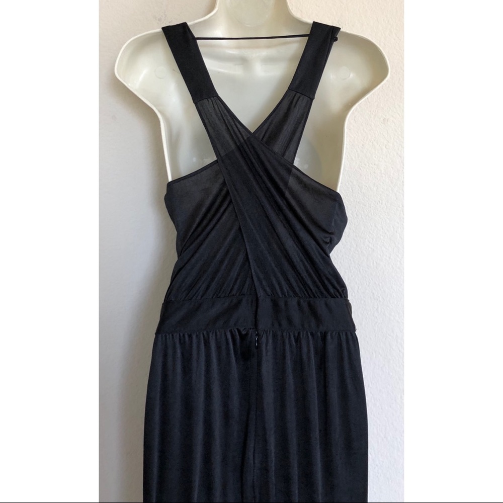 BCBG MAXAZRIA RUNWAY Black Draped Front Jumpsuit - Picture 7 of 8